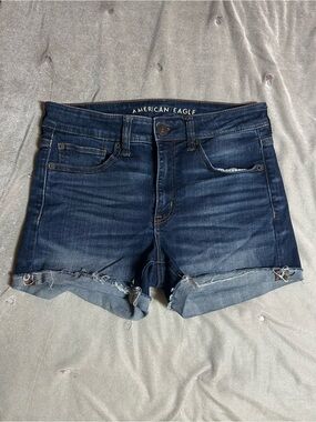 American Eagle Outfitters Indigo Roll-Cuff Denim Shorts